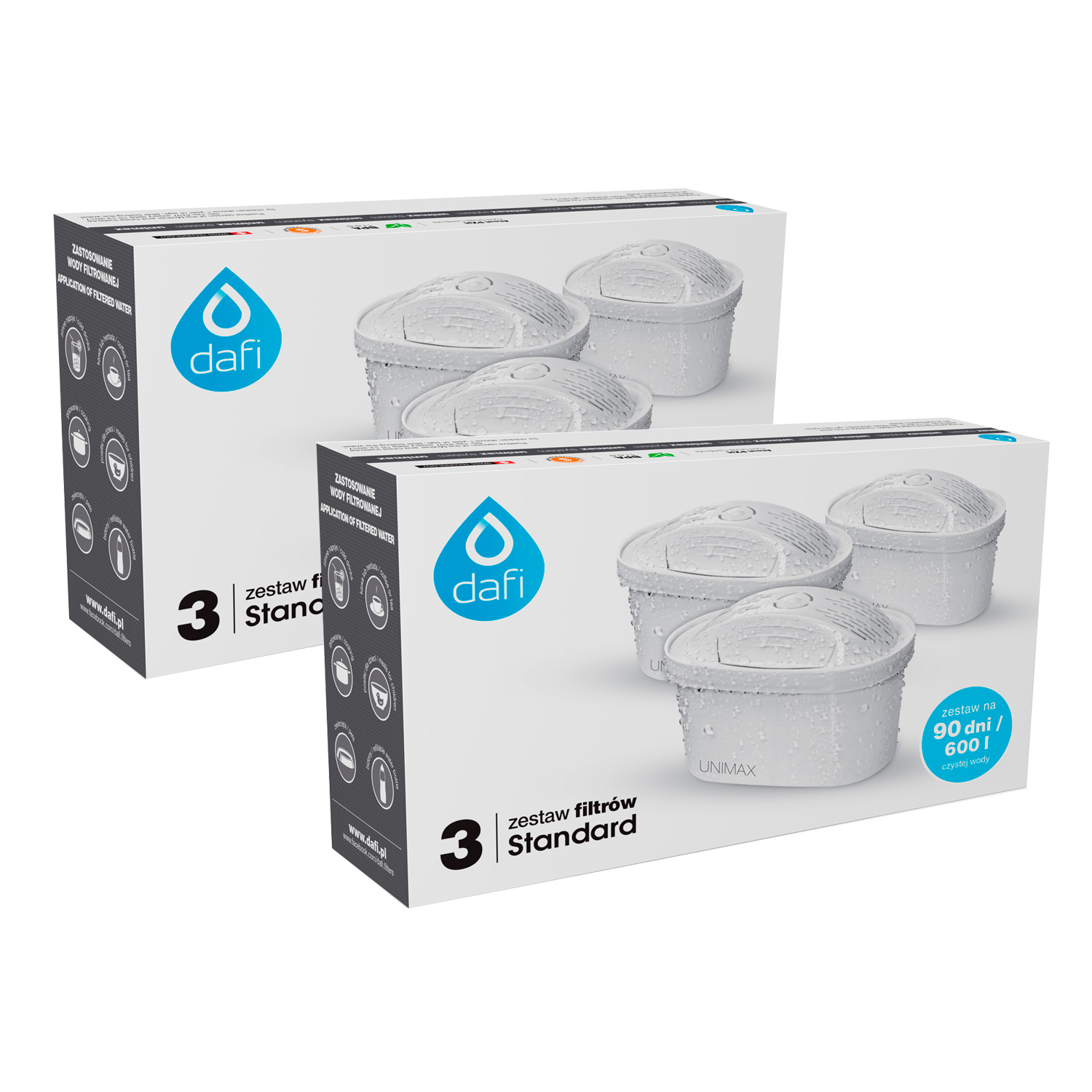 Combo 2 Bộ Lõi Lọc DAFI Unimax Water Filter Cartridges (6 Lõi Standard)