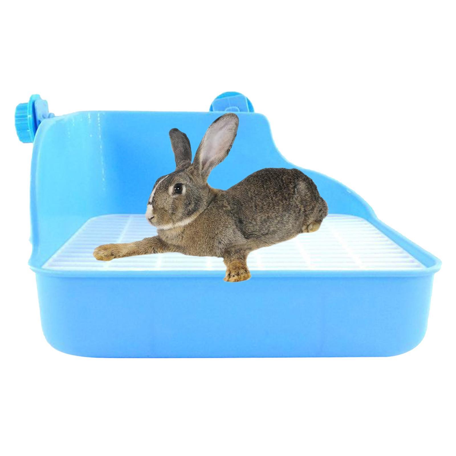 2X Rabbit Toilet Box Tray Pets Hamster Indoor Potty Trainer Guinea Pig Blue