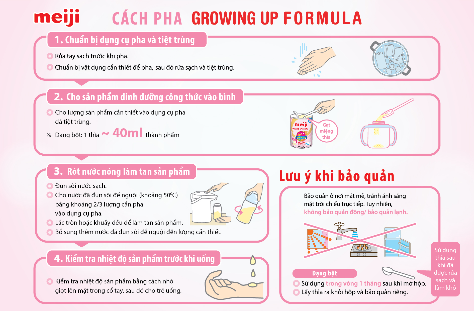 Combo 2 lon Sản phẩm dinh dưỡng Meiji Growing Up Formula - Nhập khẩu chính hãng (800g)