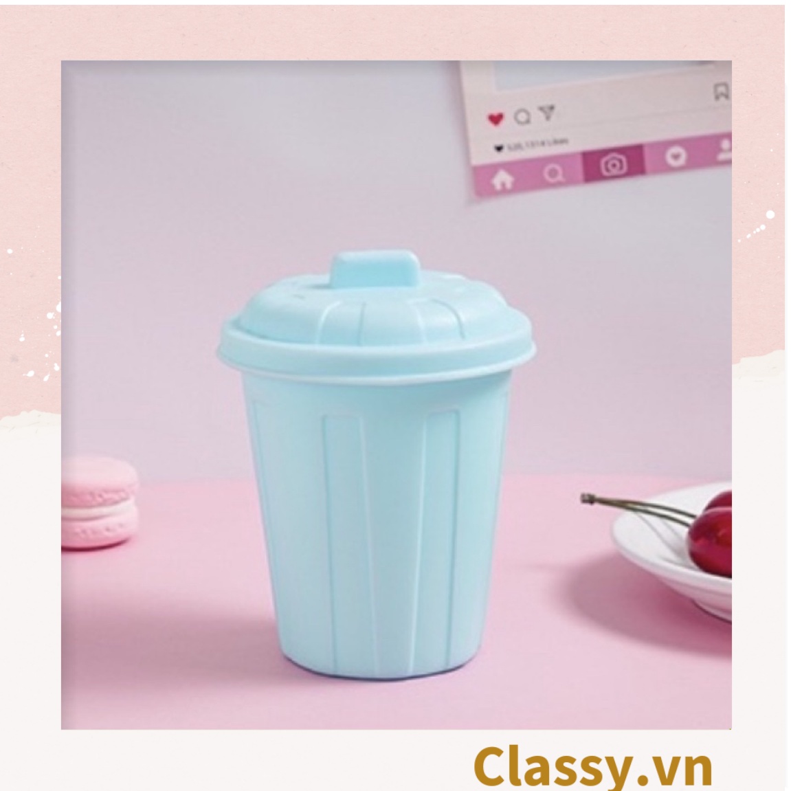 Hộp đựng bút , thùng rác mini tiện lợi, nhiều màu sắc đa dạng, đựng bút, mỹ phẩm PK1095