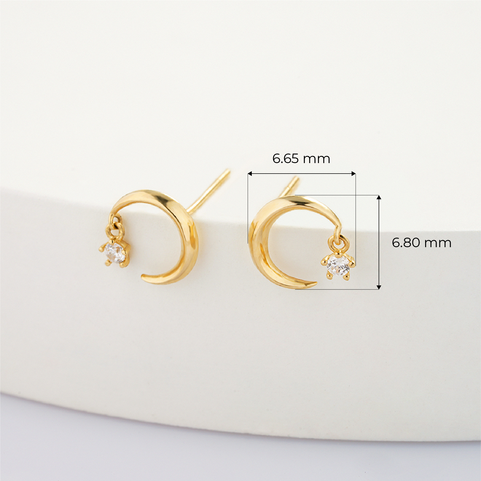 Bông Tai Nữ Vàng 14K BTAM87 Huy Thanh Jewelry