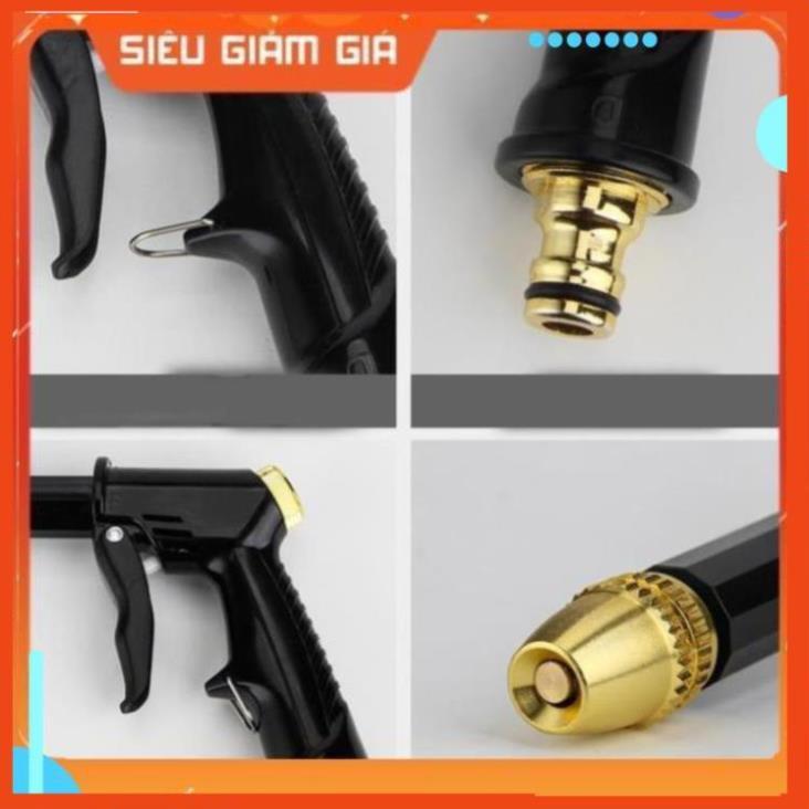 Bộ dây và vòi xịt rửa xe tưới cây tăng áp,vòi xịt rửa,vòi tưới cây 810-2576-1 (dây xám- cút nối đen)