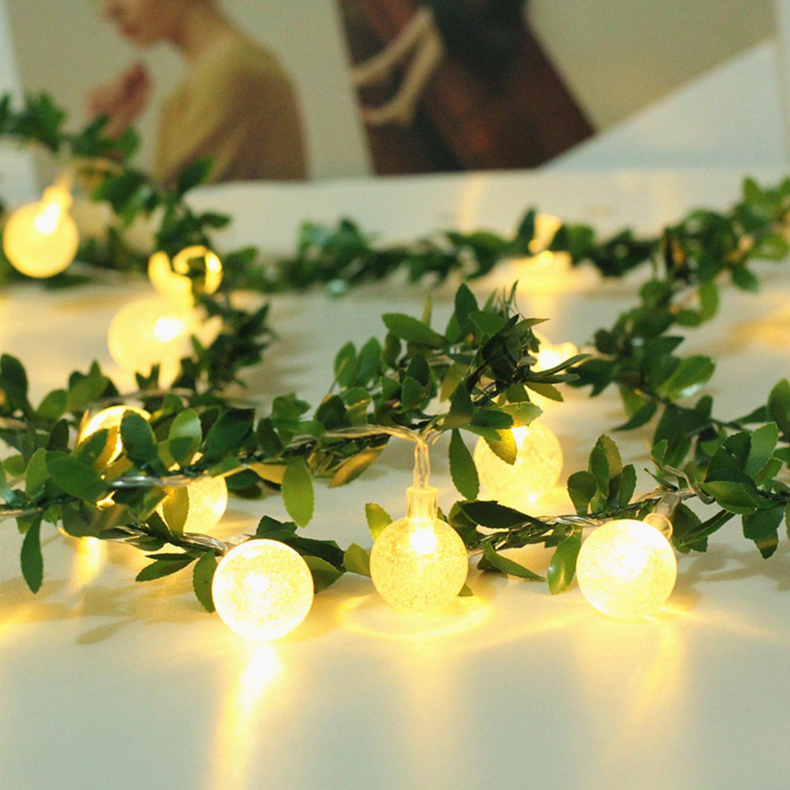 Dây đèn led 20 bóng hình tròn ánh sáng trắng ấm trang trí giáng sinh sân vườn