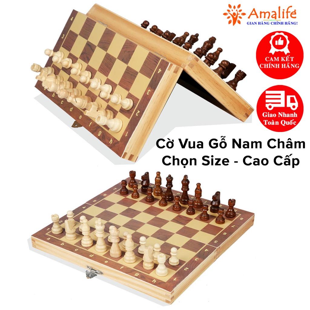 Cờ Vua Gỗ Nam Châm Cao Cấp - Bộ Cờ Vua Cao Cấp Bằng Gỗ Thông Tự Nhiên Có Gắn Nam Châm Chính Hãng