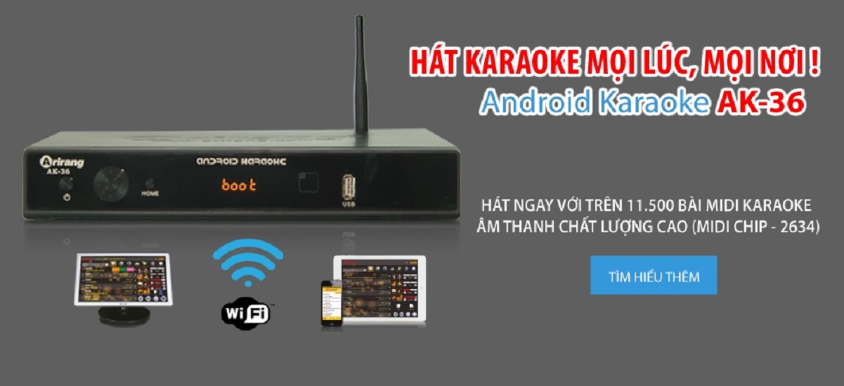 Đầu Karaoke Android Arirang AK-36(Tặng app Smart Karaoke player Pro)Hàng Chính Hãng.