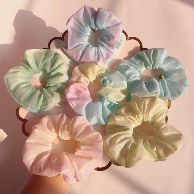 Combo 6 dây buộc tóc Scrunchies pha màu (Tặng kèm kẹp tóc)