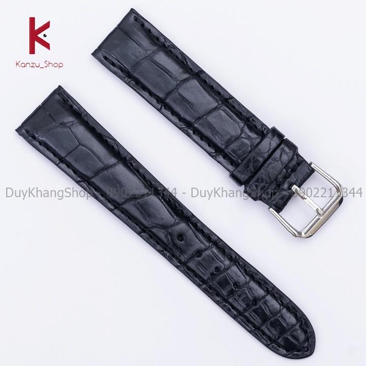 Dây đồng hồ da cá sấu thật handmade 18mm 20mm 22mm