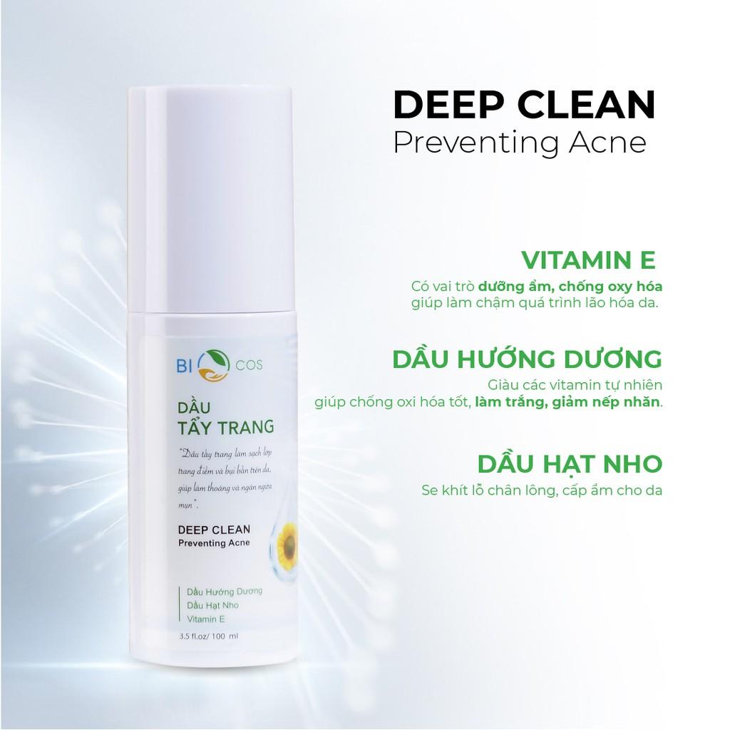 Dầu Tẩy Trang Dưỡng Ẩm BIOCOS - Deep Clean Preventing Acne 100ml