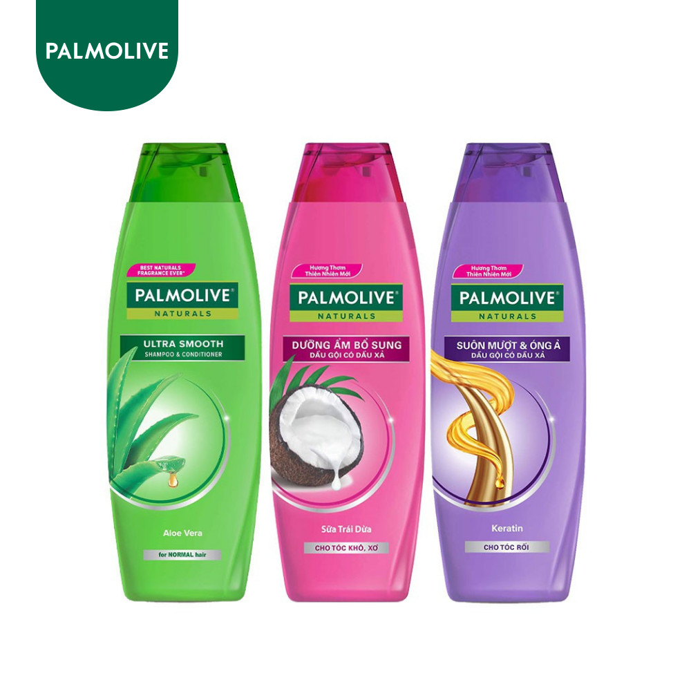 Dầu gội có dầu xả Palmolive Naturals suôn mượt và dưỡng ẩm thiên nhiên 180ml