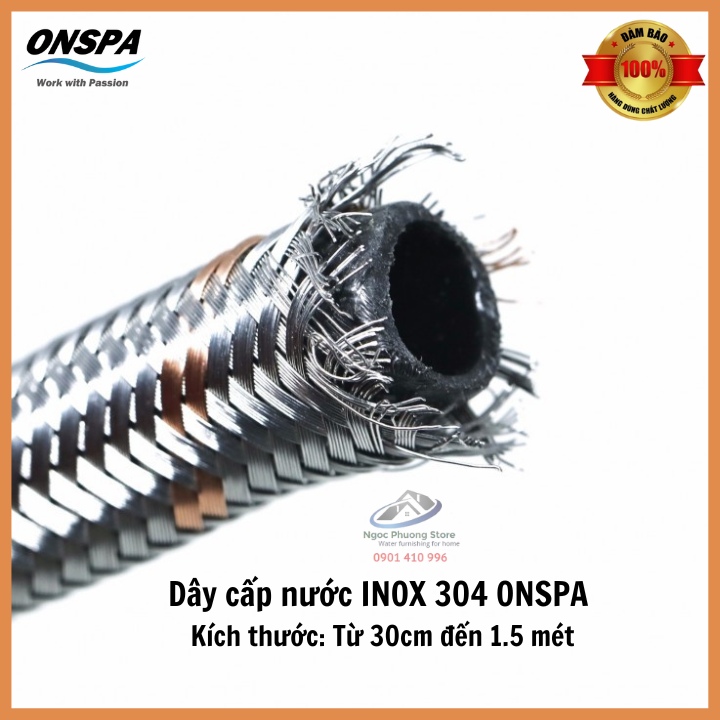 Dây Cấp Nước INOX 304 Hiệu ONSPA, Kích Thước Từ 30cm Đến 1.5 Mét