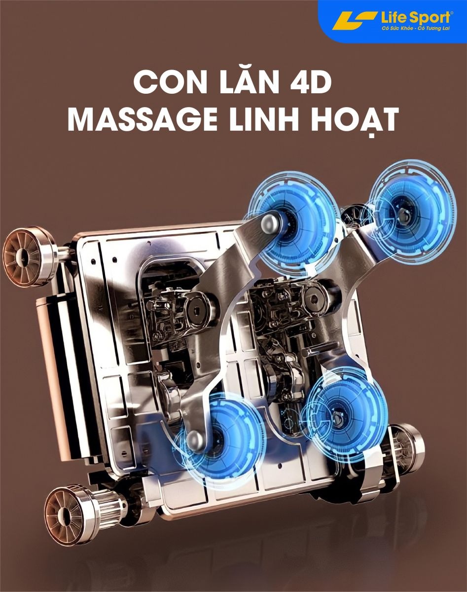 Ghế Massage Toàn Thân Lifesport LS-911, Ghế Massage Với Cảm Biến AI Dò Quét Cơ Thể, Đưa Ra Những Bài Massage Phù Hợp
