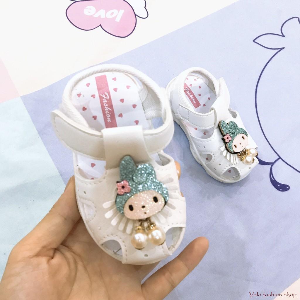 SN4_Giày sandal tập đi cho bé gái đế gấu có kèn hình cô tiên dễ thương - Hàng QC cao cấp