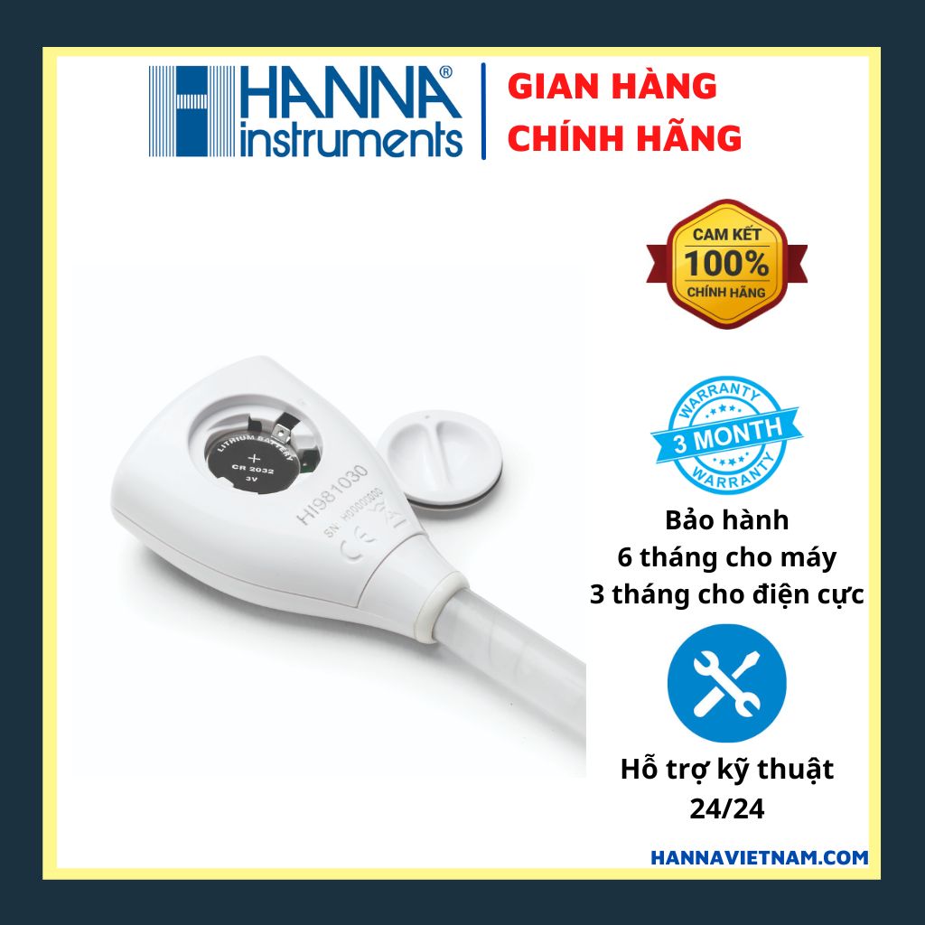 Máy Đo pH Trực Tiếp Trong Đất Trồng Và Trong Nước Dạng Bút Đo Bỏ Túi - HANNA - GroLine - HI981030 - Tặng Kèm Dung Dịch Hiệu Chuẩn Máy