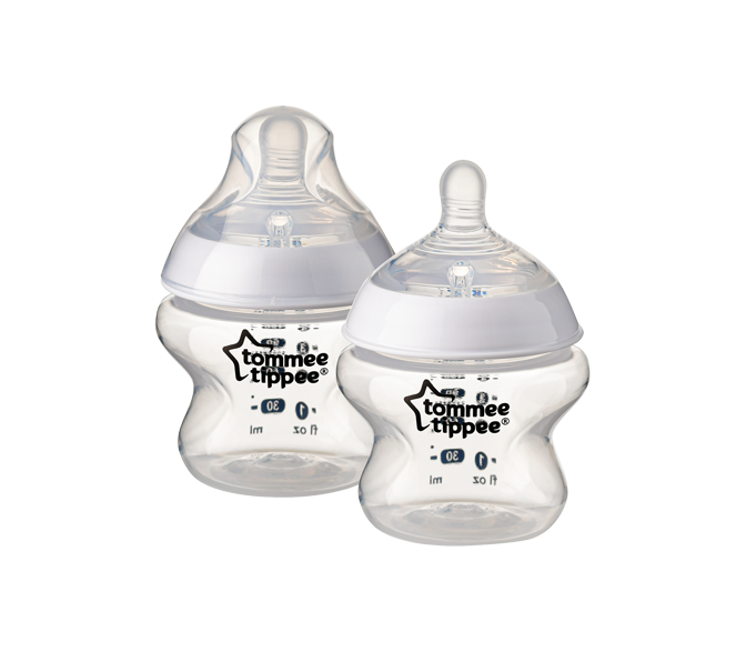 Bình sữa ty siêu mềm tự nhiên Tommee Tippee Closer to Nature 150ml, núm ty đi kèm 0-3 tháng (bình đôi)