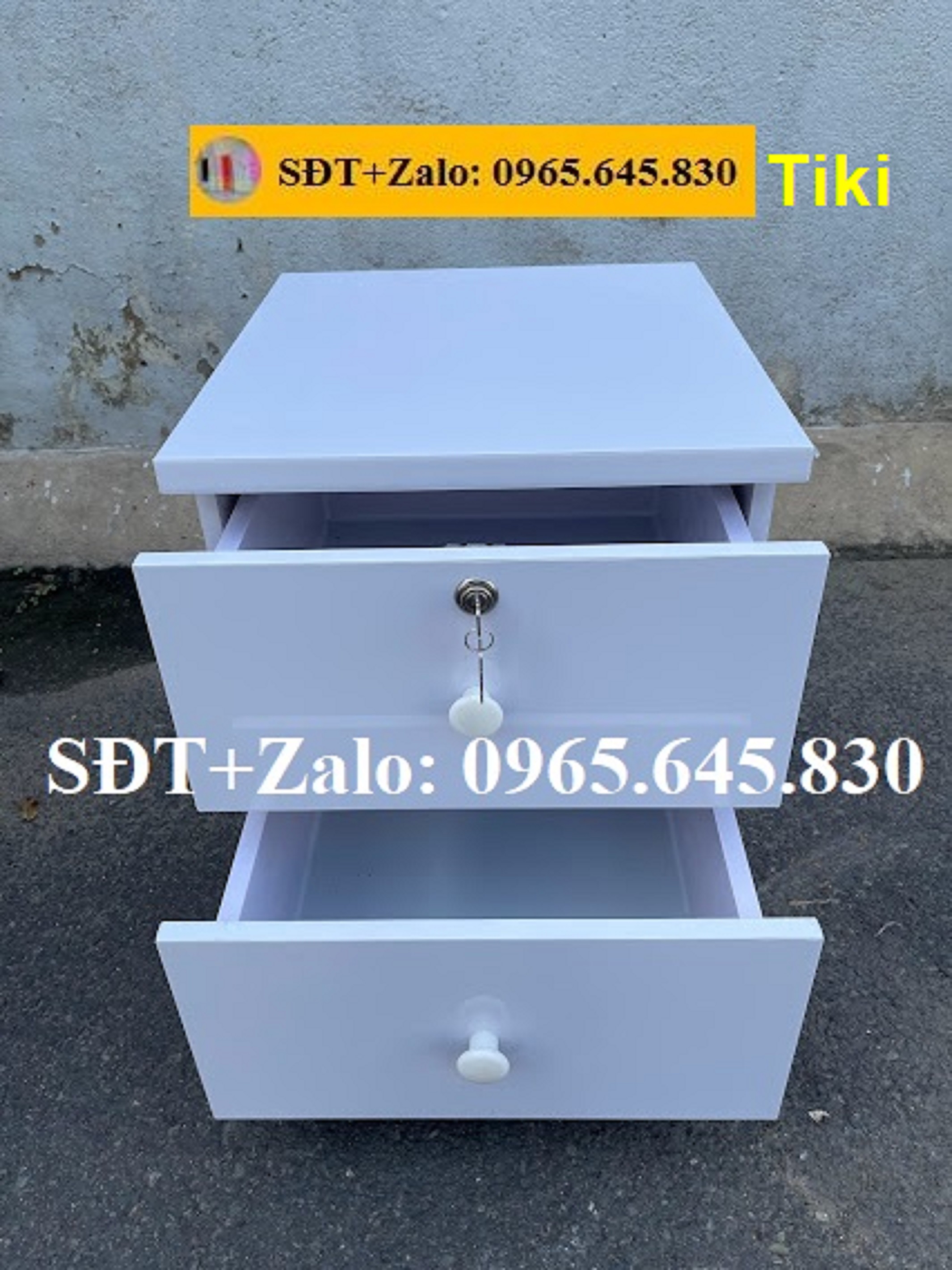 Tủ, Kệ Đầu Giường Nhựa Đài Loan Cao 48cm Ngang 42cm Màu Trắng 904