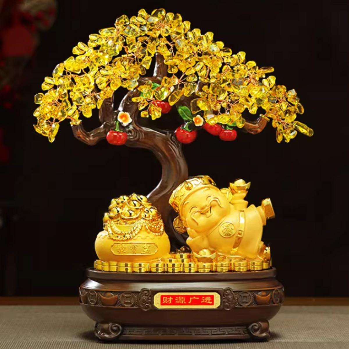 Cây Tiền Thần Tài Phát Tài - Trang Trí Tết - 23 x 17 x 10 cm - TSMC-26