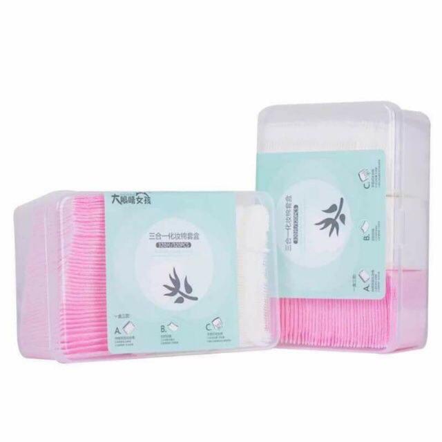 Hộp Bông Tẩy Trang Nature 320 Miếng Dày 3 Lớp 100% Cotton Nhật Bản