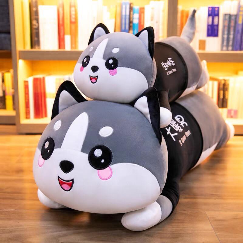 Gấu bông Husky ôm ngủ mèo cute đáng yêu cho bé size 120cm