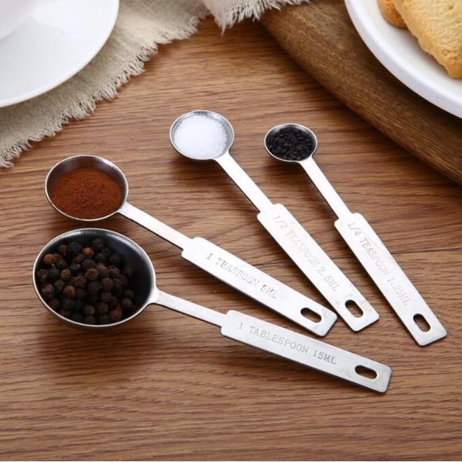 Bộ thìa đong inox 4 cỡ , dụng cụ pha chế