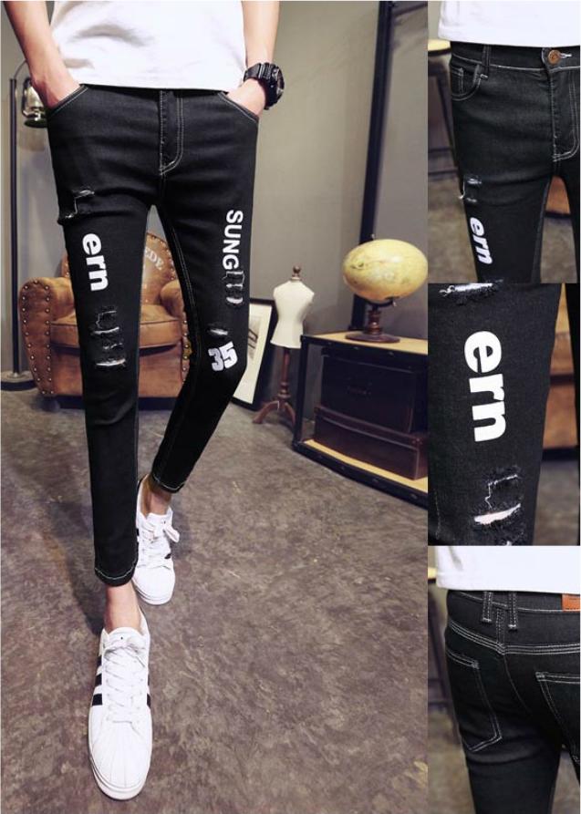 Quần jeans rách chắp vá sung Mã: ND1003