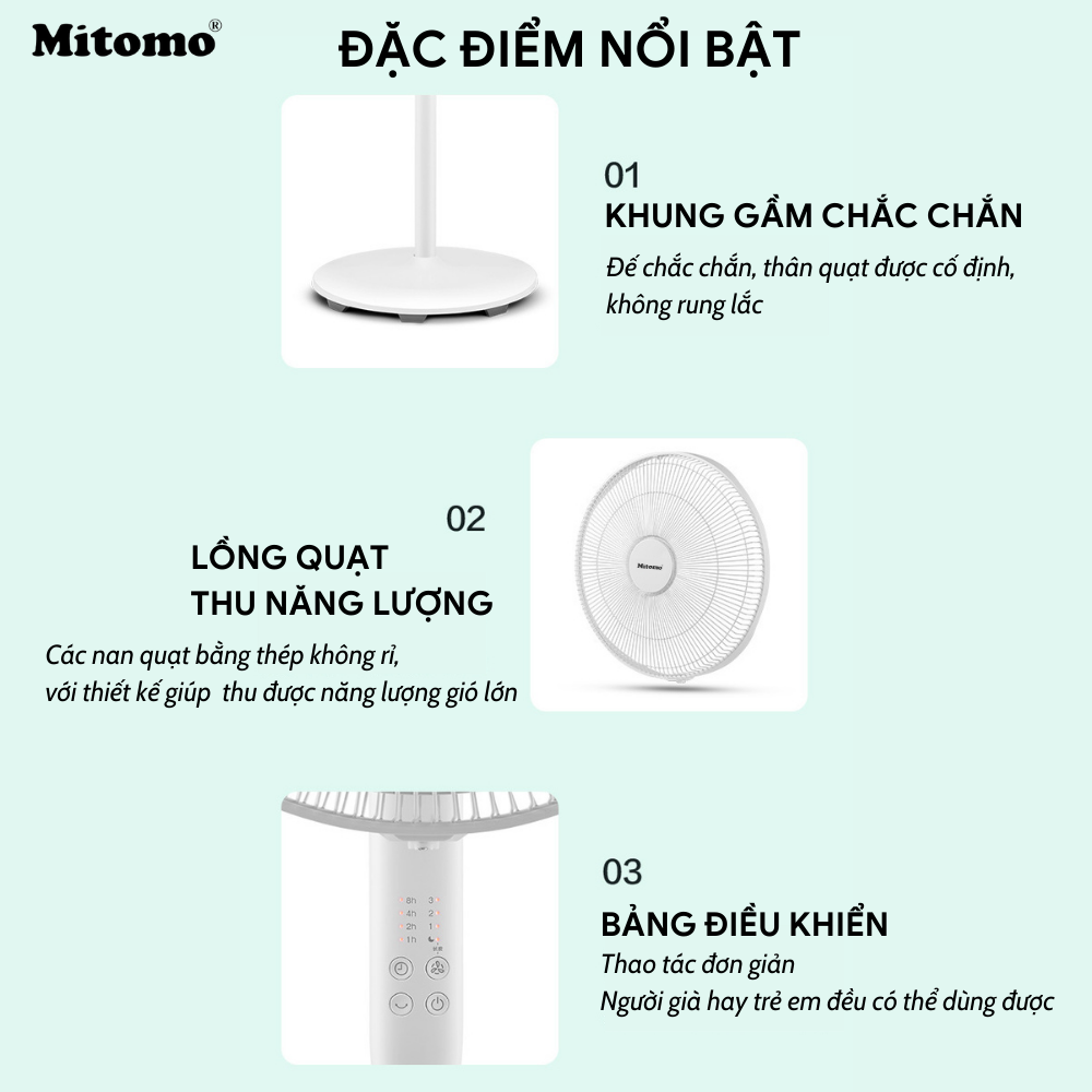 Quạt lửng Mitomo FCE - 50AE MAX, có điều khiễn từ xa, hẹn giờ, đông cơ bạc đạn hoạt động siêu êm -hàng chính hãng