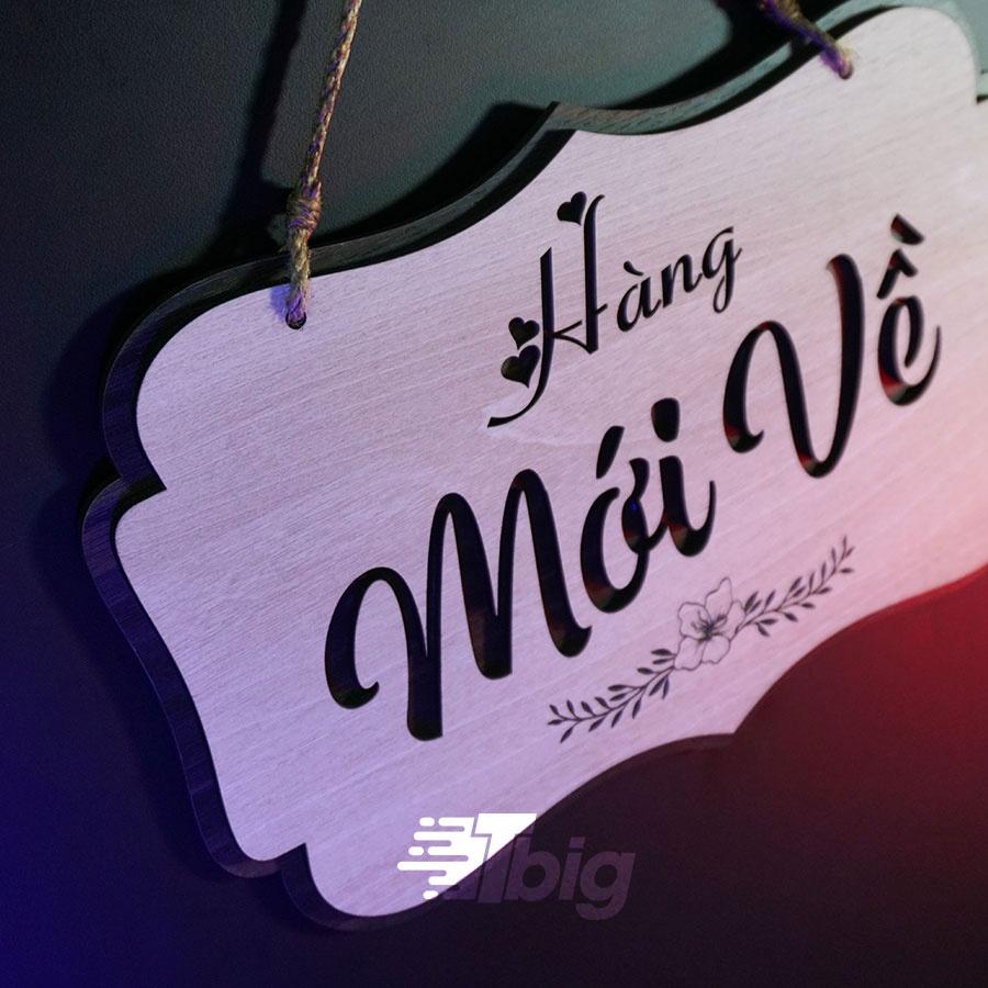 Bảng gỗ treo hàng mới về TS01 trang trí shop cửa hàng vintage đẹp