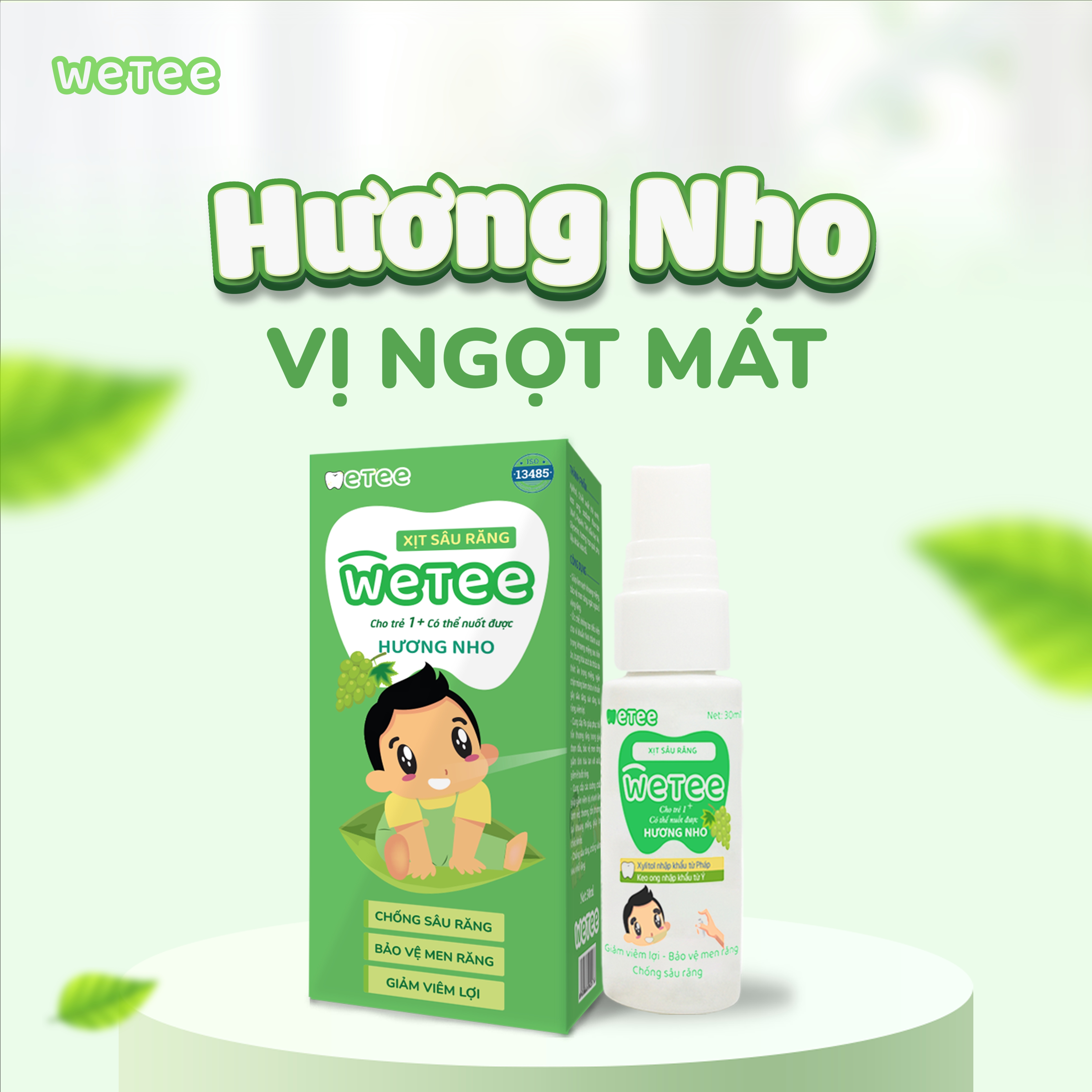 Xịt Răng Miệng Chống Sâu Răng Sún Răng Cho bé WETEE 30ml