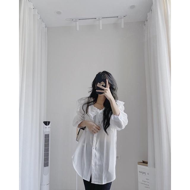 Áo tơ mềm cổ bèo siêu xinh by Samhyewear