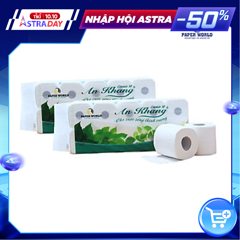 Hai lốc giấy vệ sinh An Khang Classic10 hai lớp - 10 cuộn / lốc