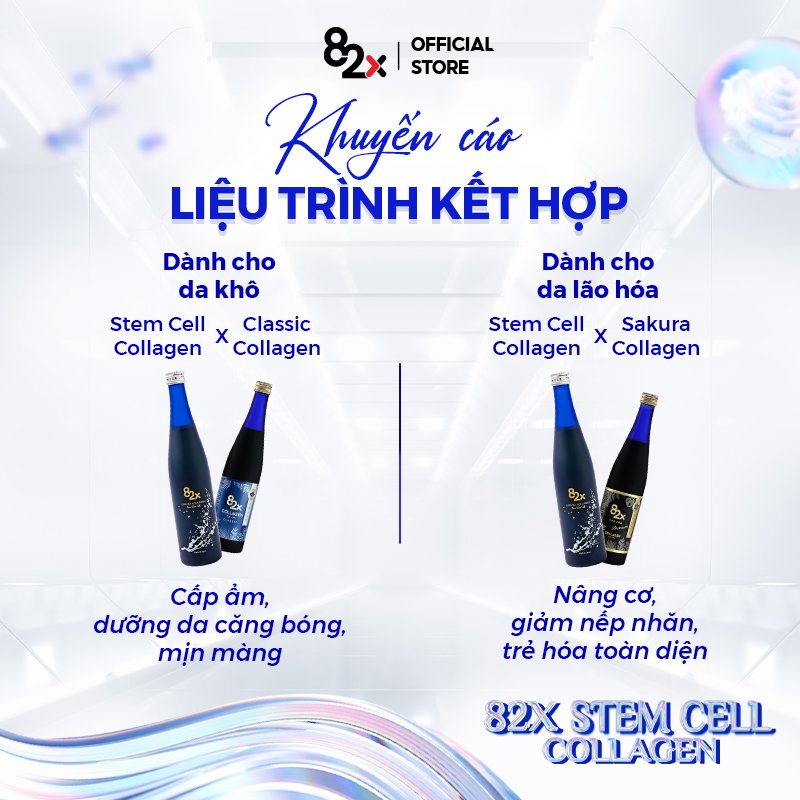 Nước Uống 82X STEM CELL COLLAGEN Hàm Lượng 120.000mg collagen, Tế bào gốc hoa hồng Damask