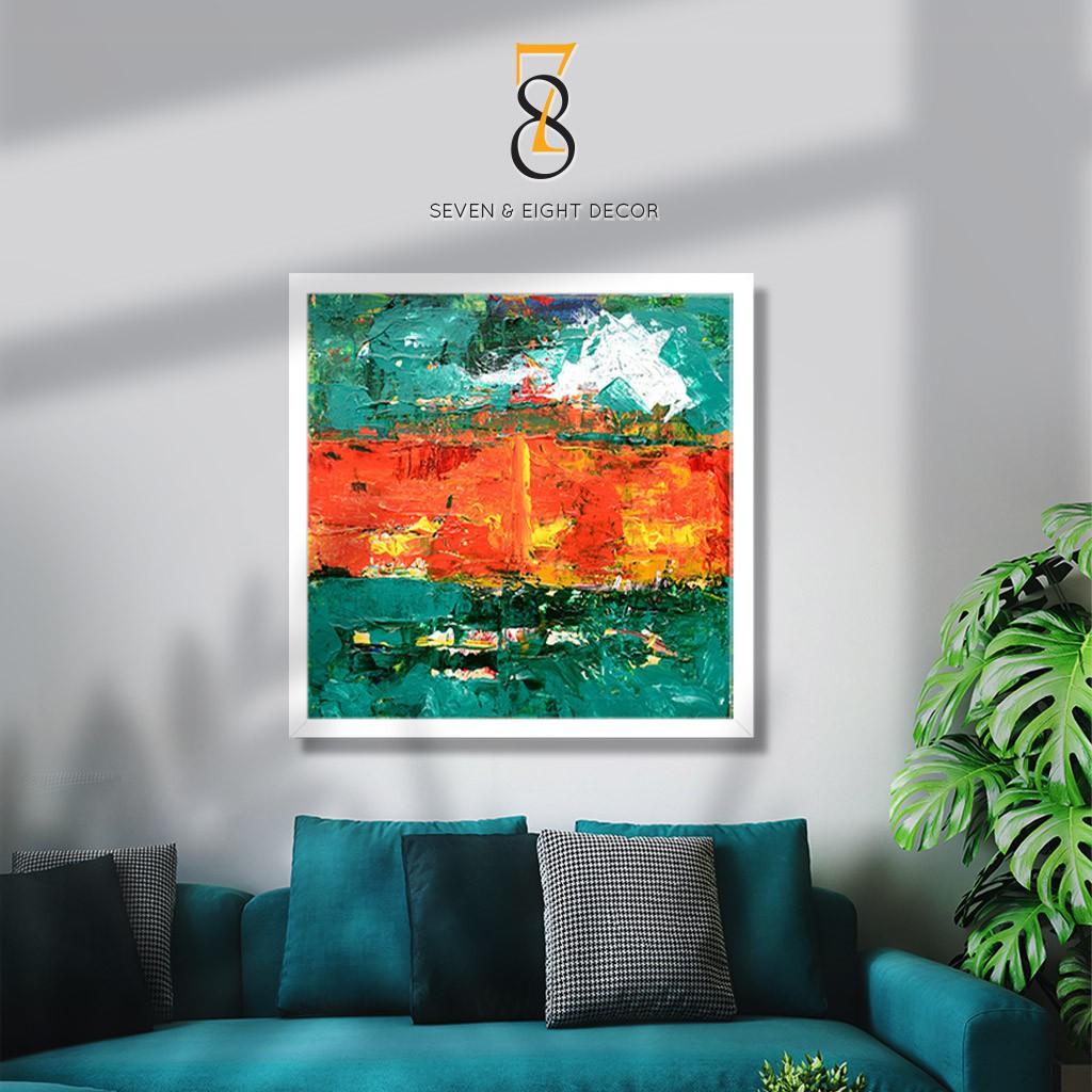 Tranh Canvas | Tranh Trừu Tượng Phong Cách Sơn Dầu 1FSOIL003 | Tranh Căng Khung Cao Cấp | Tặng Kèm Đinh Đa Năng