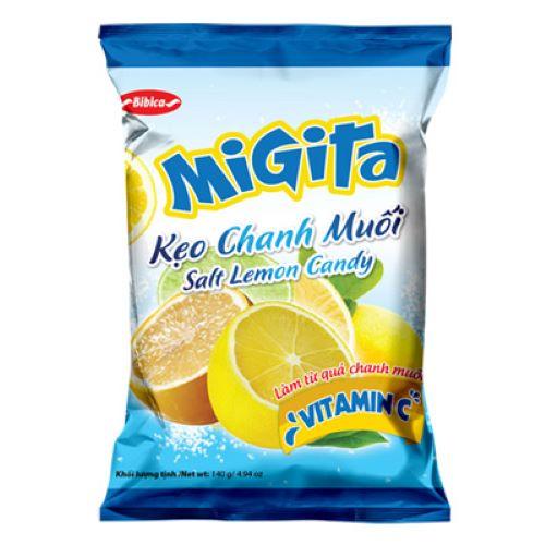 Kẹo cứng Migita chanh muối túi 140 gam Bibica