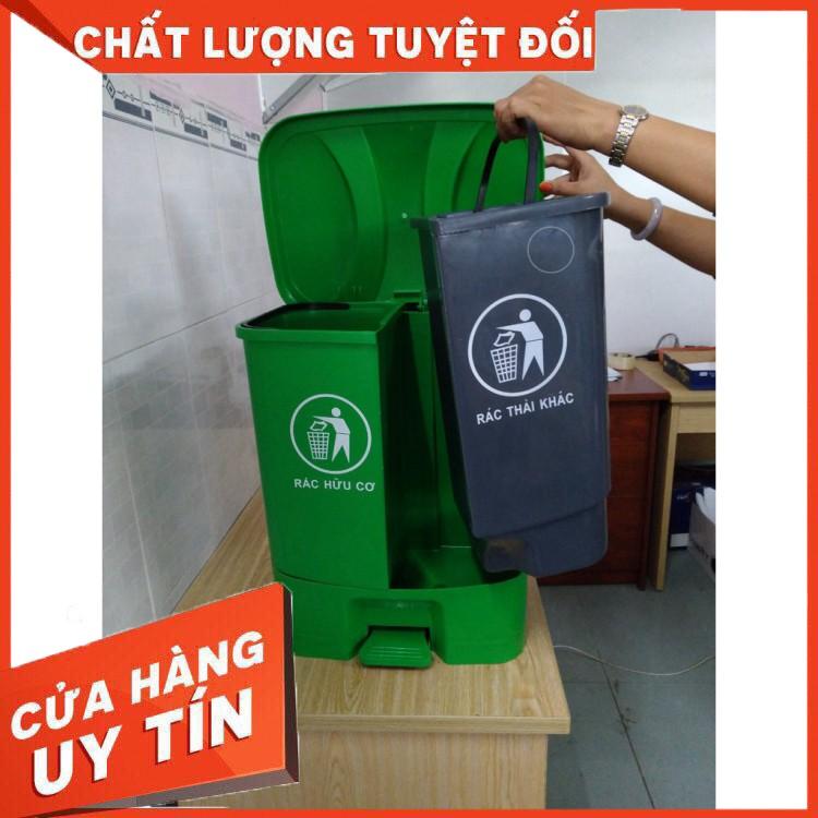 THÙNG RÁC NẮP BẬT 2 NGĂN CỠ LỚN 40L NHỰA VIỆT NHẬT