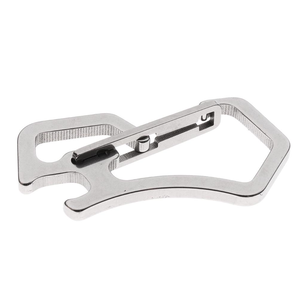 Anti Lost Keychain Carabiner Buckle Clip Keyring Bottle Opener Tools Silver