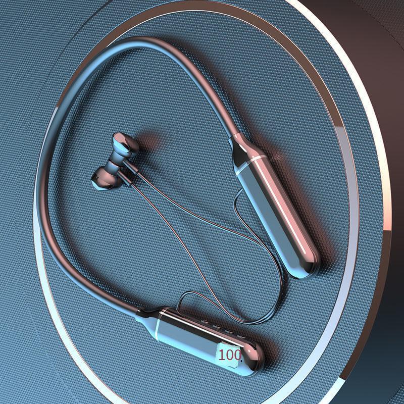 Đảm bảo chất lượng tai nghe bluetooth không dây đeo cổ có chức năng hiển thị kỹ thuật số tai nghe treo cổ âm thanh nổi thể thao nửa trong tai dung lượng lớn