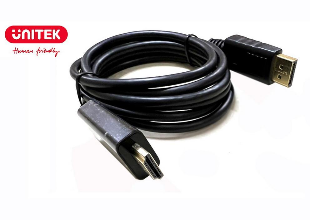CÁP DISPLAYPORT -&gt; HDMI 1.8M V607ABK UNITEK - HÀNG CHÍNH HÃNG