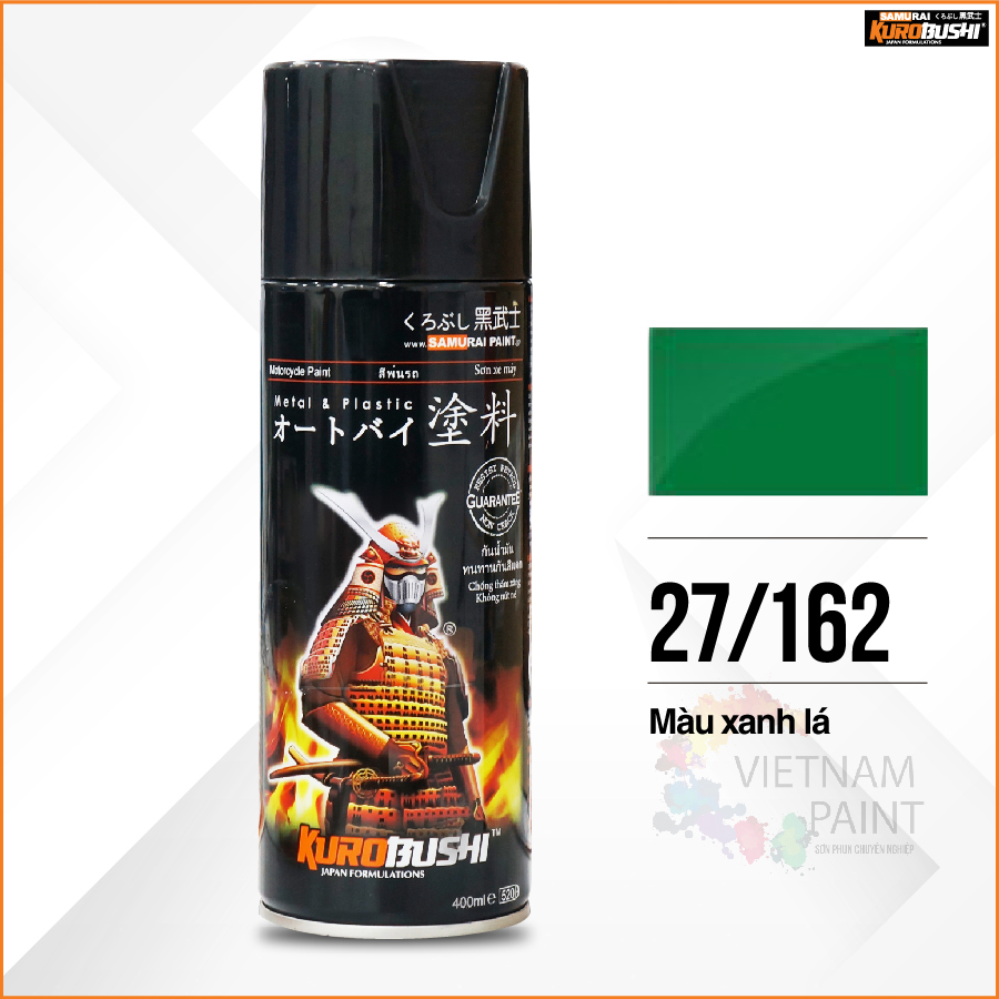 COMBO Sơn Samurai màu xanh lá 162 gồm 4 chai đủ quy trình