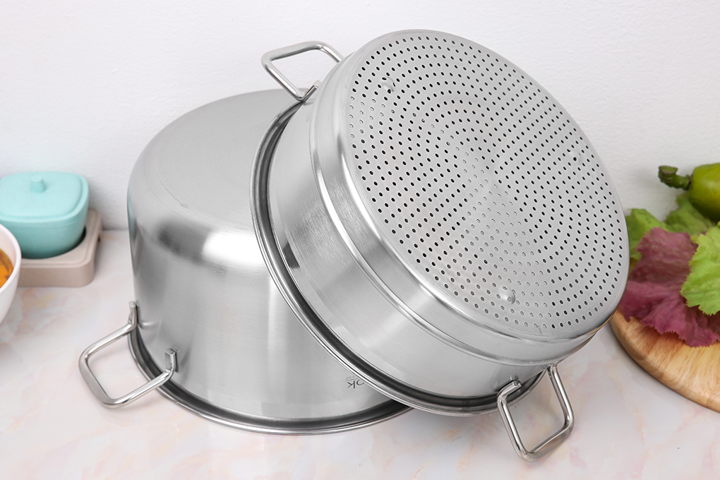 Bộ Nồi Xửng Hấp inox 430 Cao Cáp Fivestar H.T Cook Bếp Từ 1 Đáy Nắp Kính , tặng 1 vá canh 26cm | 28cm | 30cm | 32cm