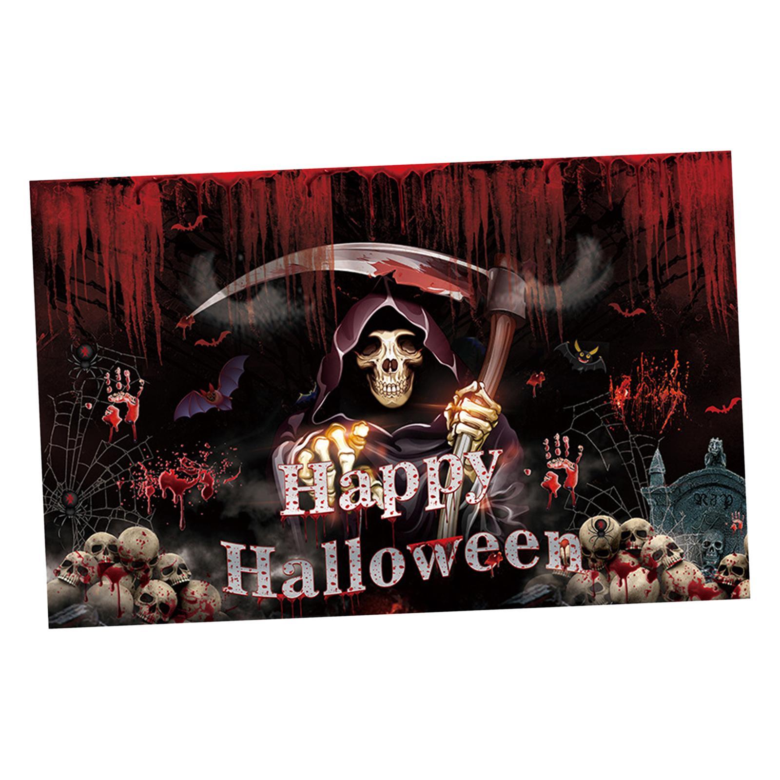 Halloween Party Backdrop Portable Halloween Banner for Festival Kitchen Wall