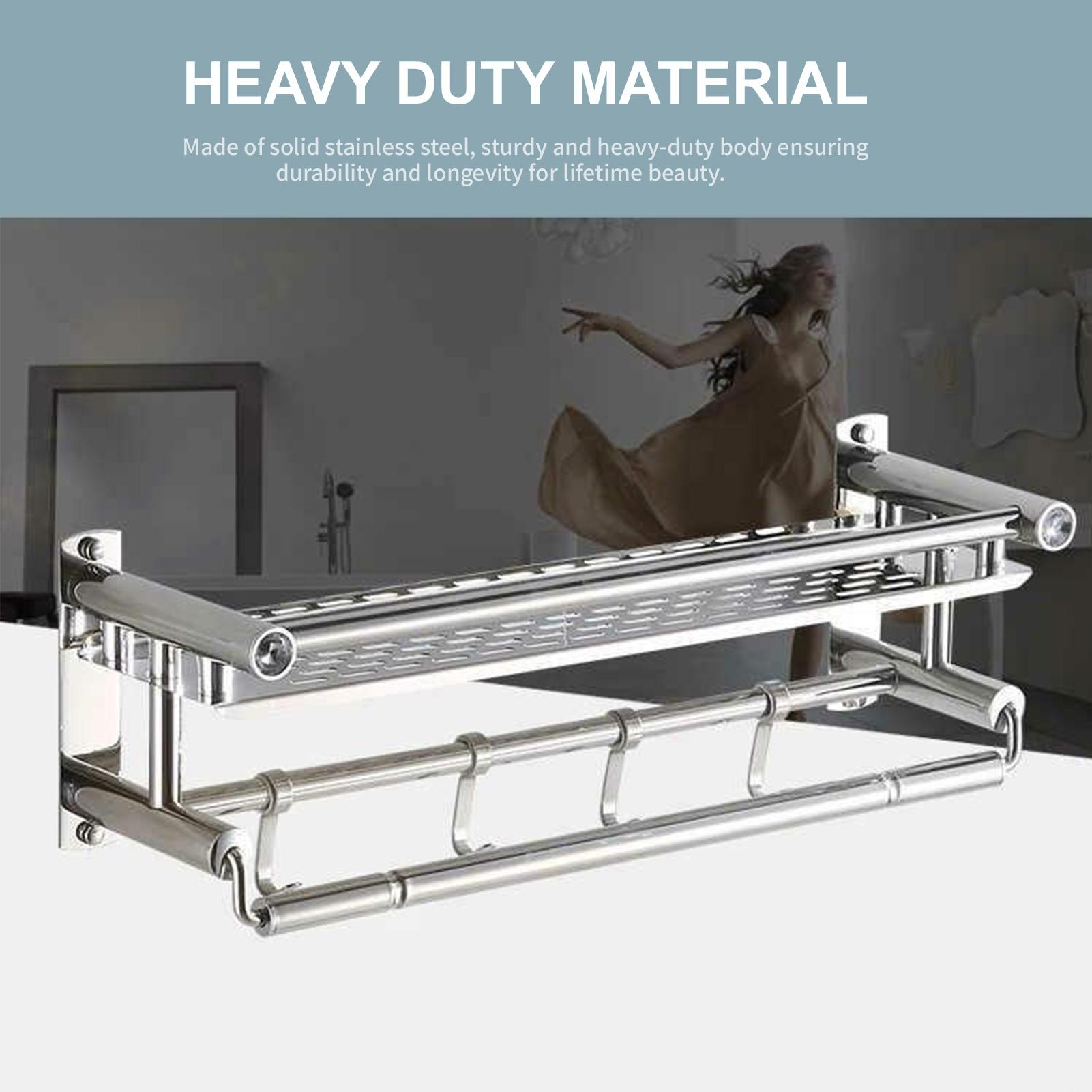 Giá treo khăn tắm kèm 4 móc treo đồ dùng nhà tắm