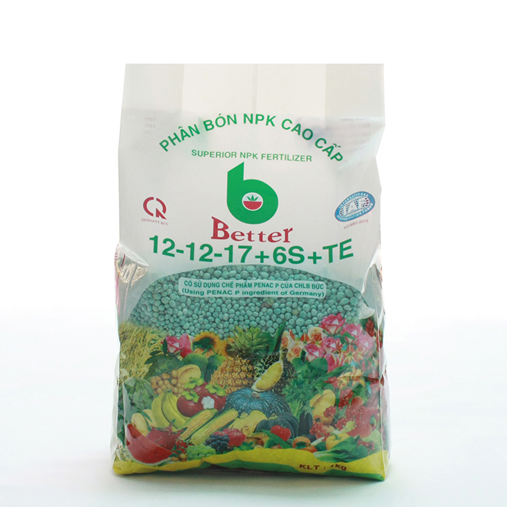 Phân bón NPK Better xanh 12-12-17-6S + TE - Túi 1kg