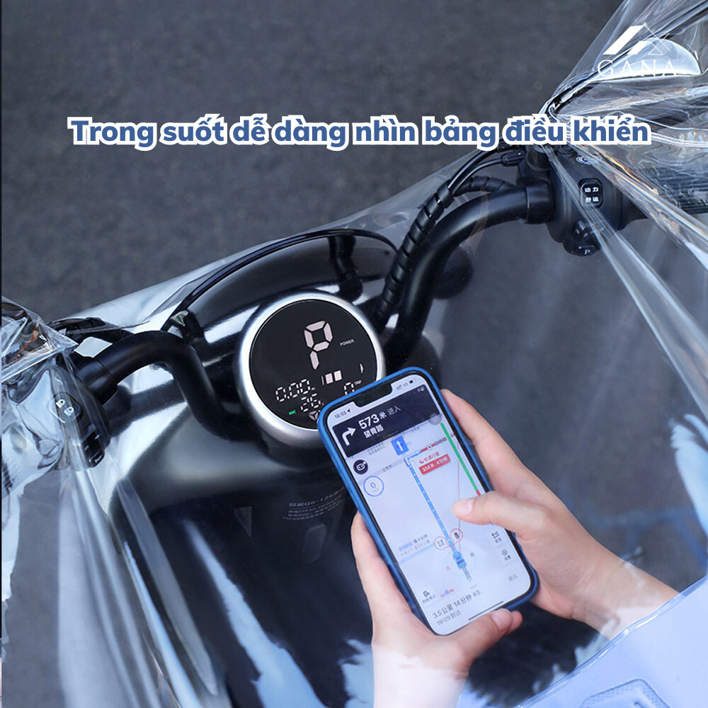 Áo Mưa Nửa Trước Trong Suốt Cho Mẹ Và Bé, Che Phủ Toàn Thân, Kèm Kính Chắn Mưa Loại 1 Đầu - Giao Màu Ngẫu Nhiên