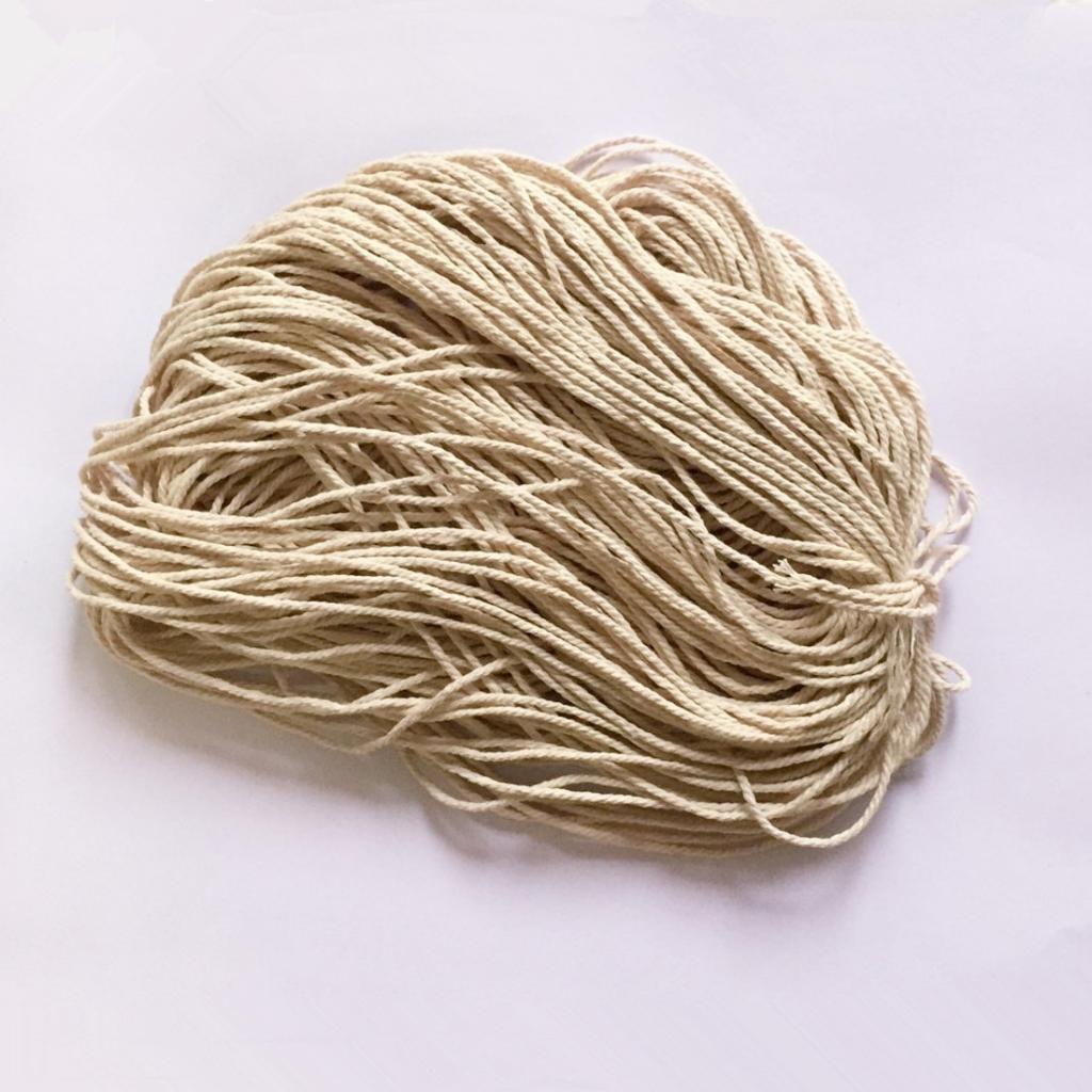 Roll 50M 1.5mm Natural Braided Cotton Rope Cord String Multi-purpose Crafts