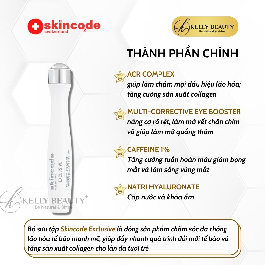 Tinh Chất Dưỡng Mắt Skincode Exclusive Cellular Eye-Lift Power Pen | Kelly Beauty