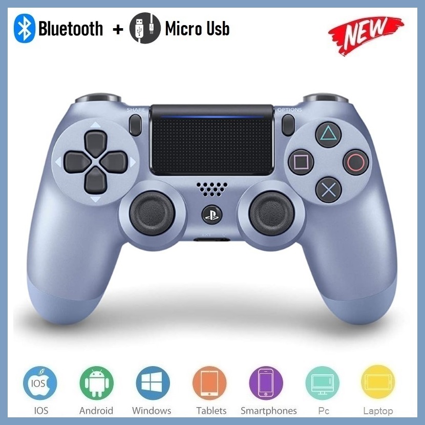 Tay Game không dây bluetooth P/S Titanium blue cho máy tính - điện thoại - máy game Console