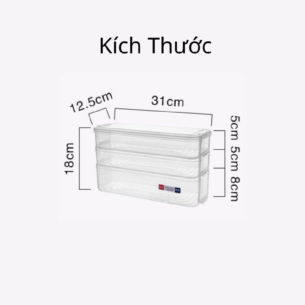 Hộp Bảo Quản Thực Phẩm Ba Ngăn Cao Cấp Clean Pack Giúp Tiết Kiệm Không Gian Trong Tủ Lạnh 0504