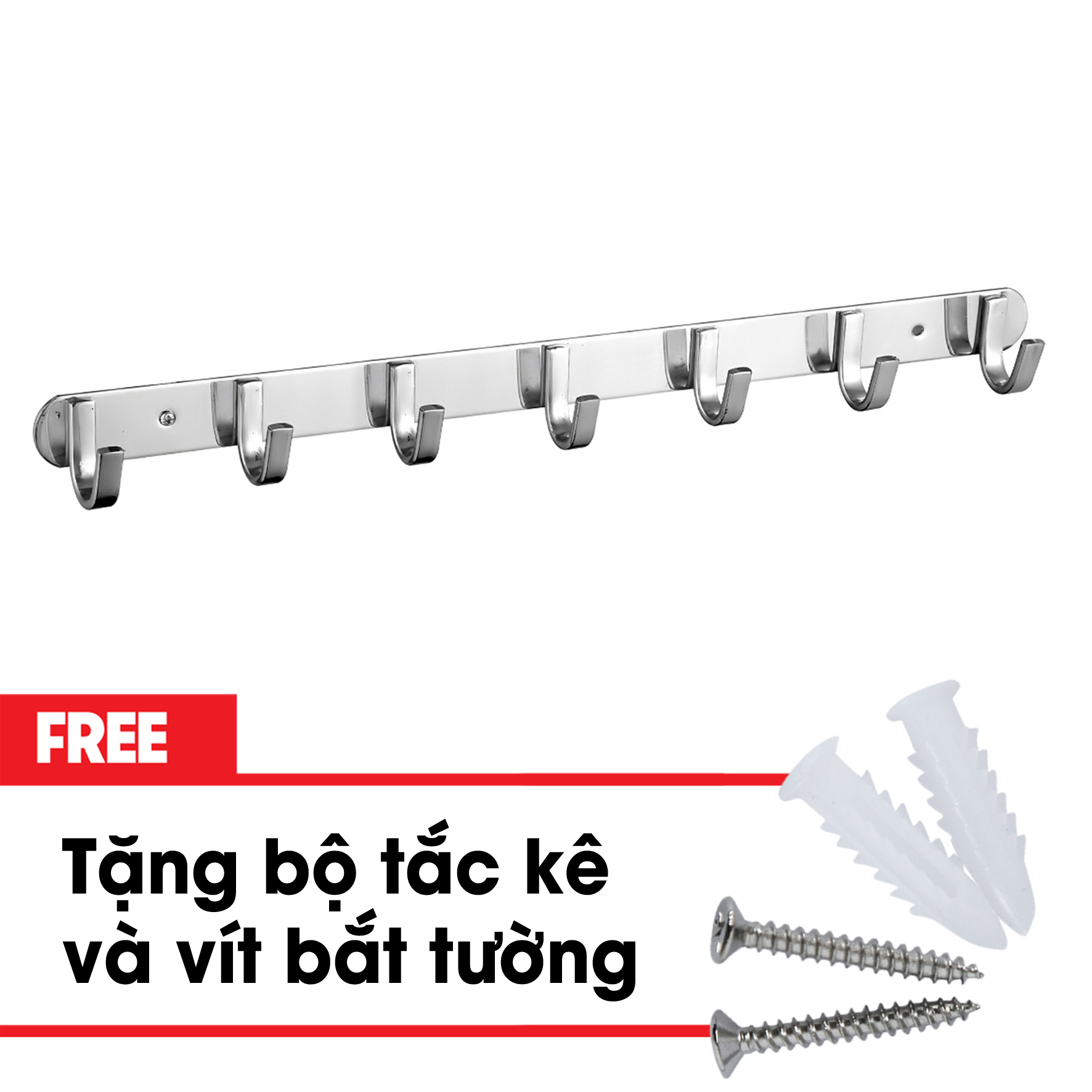 Móc treo quần áo Inox dẹp dày 7 móc Yamato MA01-7