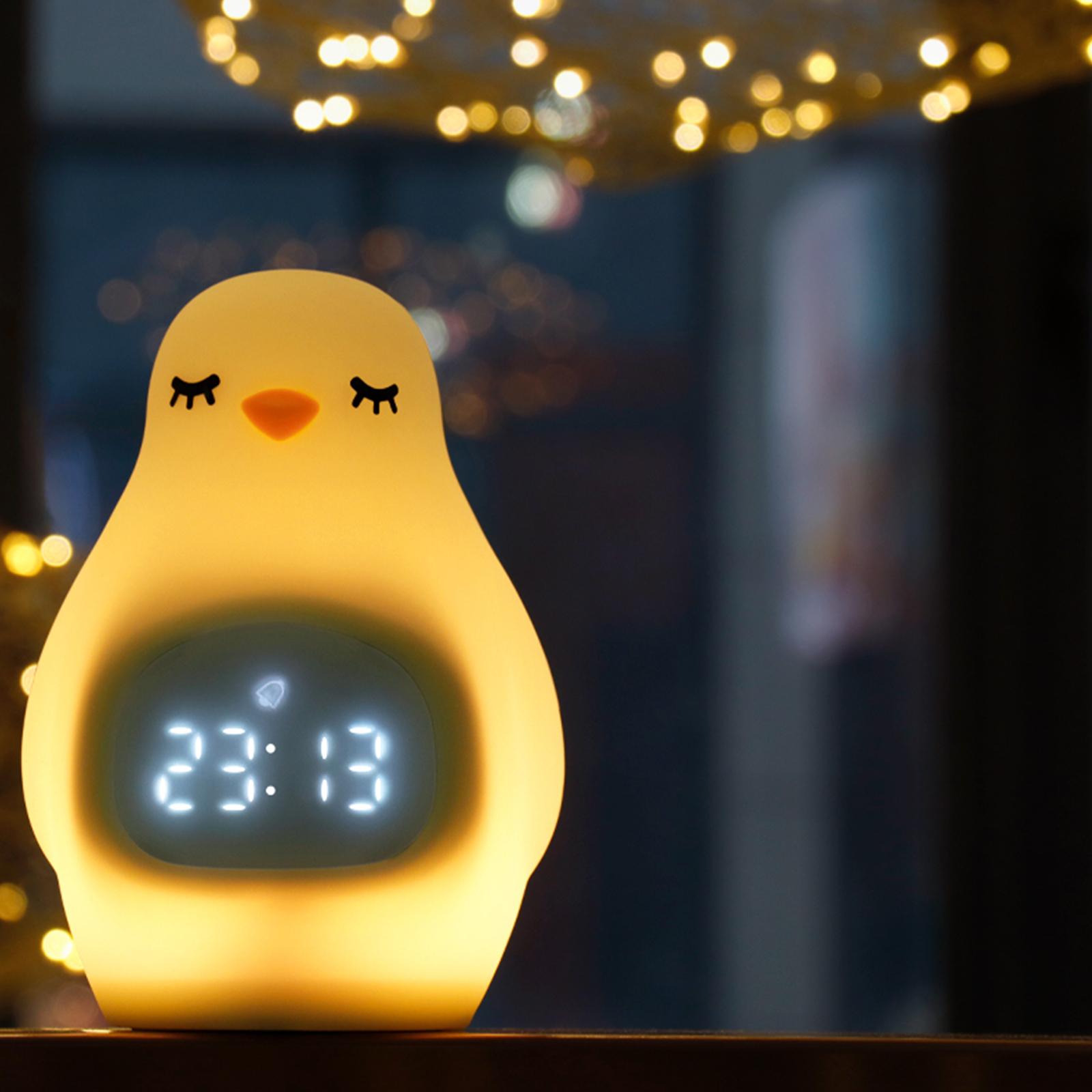 Đèn Ngủ Dễ Thương Với Đồng Hồ Báo Thức Cho Phòng Ngủ 2 Màu Đèn Led