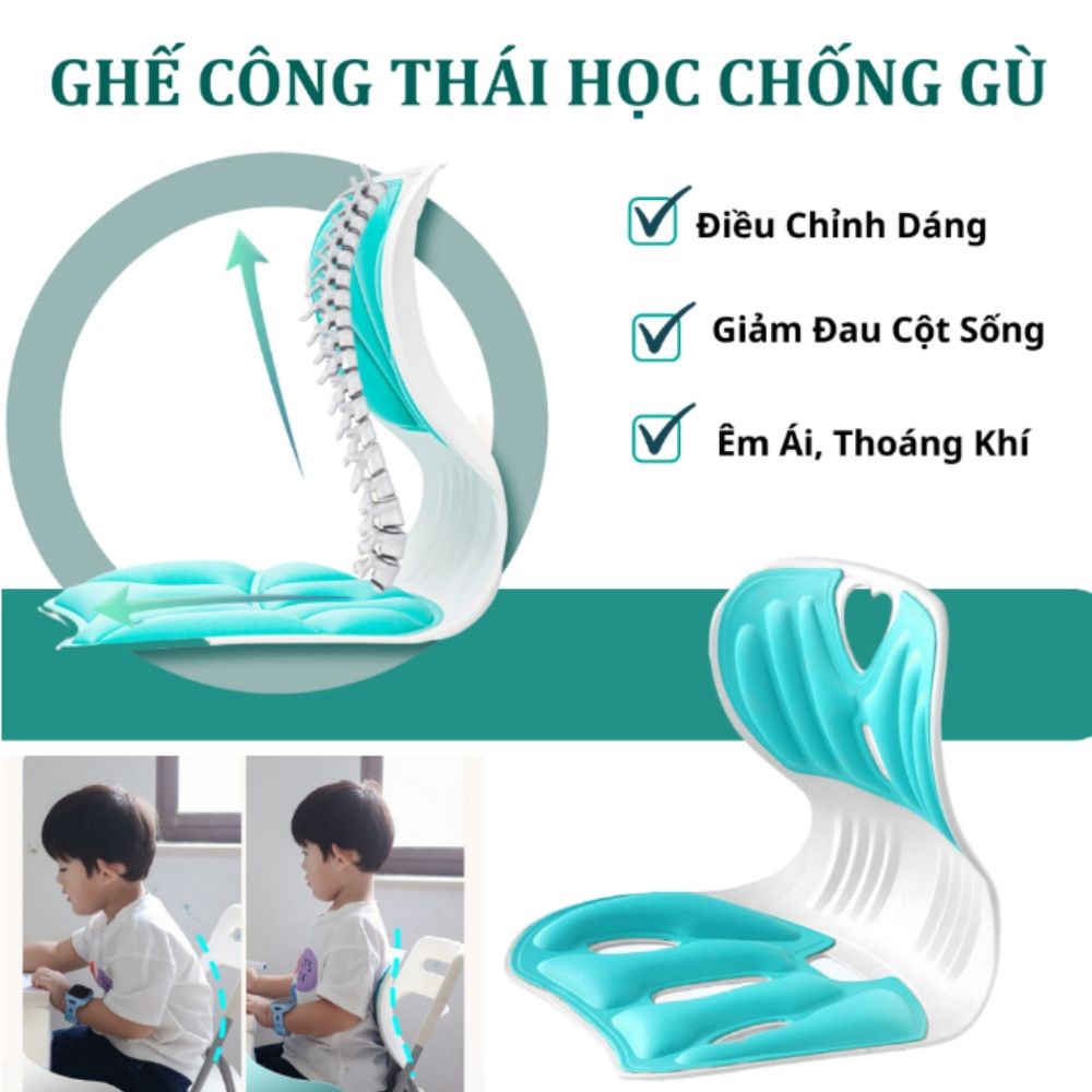 Ghế Công Thái Học Chống Gù Lưng, Ghế Văn Phòng Giúp Điều Chỉnh Tư Thế Ngồi Phù Hợp Trẻ Em, Sinh Viên, Người Làm Văn Phòng - Giao màu ngẫu nhiên