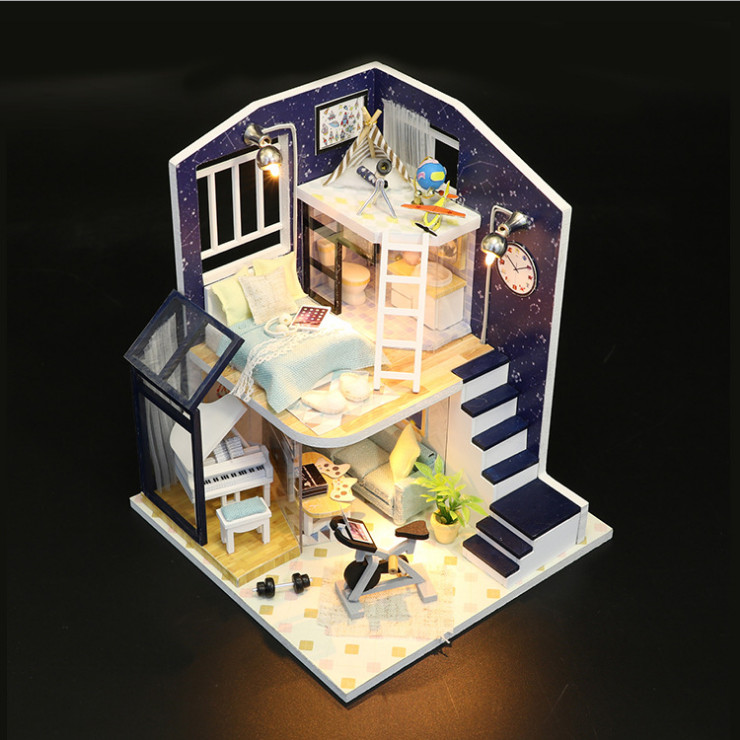 Mô hình nhà DIY Doll House Shining Star Kèm Mica Chống bụi